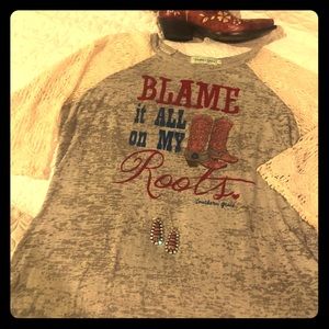 Southern Grace lace sleeve Top